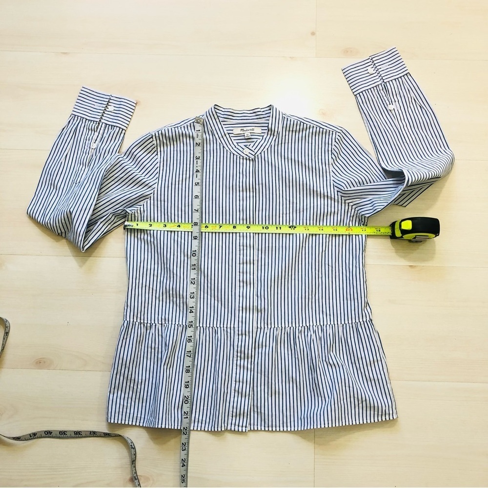 Madewell Lakeside Top Peplum Striped XS blue white - Picture 6 of 13